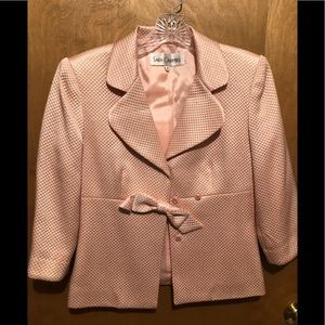 Soft pink skirt and jacket set